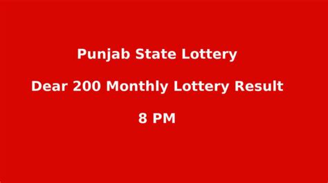 punjab state dear lottery result today 8pm|Punjab Lottery Result, Punjab State Lottery Result Today.